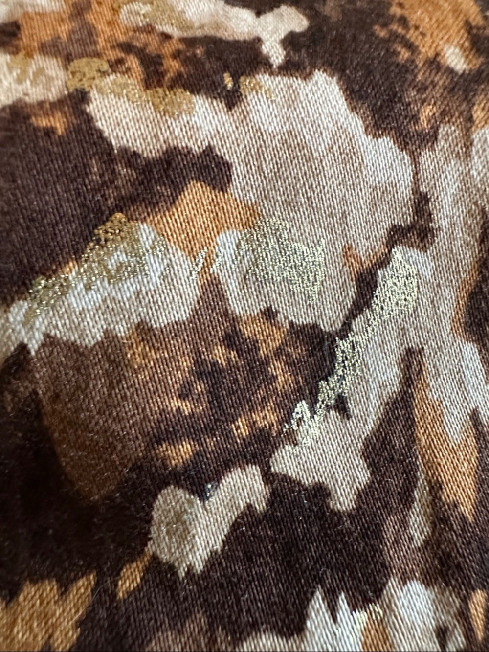 Alfred Dunner Brown, Cream, and Gold Printed Zip-Front Jacket 16W - Picture 11 of 11